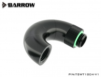 Barrow Adapter 180° (Snake), vierfach drehbar, Innen-/Außengewinde G1/4, schwarz