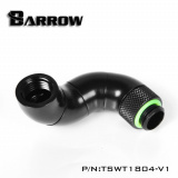Barrow Adapter 180° (Snake), vierfach drehbar, Innen-/Außengewinde G1/4, schwarz
