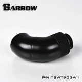 Barrow Adapter 90° (Snake), zweifach drehbar, Innen-/Außengewinde G1/4, schwarz