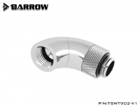 Barrow Adapter 90° (Snake), zweifach drehbar, Innen-/Außengewinde G1/4, silber
