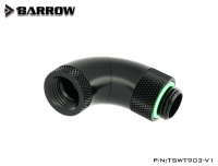 Barrow Adapter 90° (Snake), dreifach drehbar, Innen-/Außengewinde G1/4, schwarz