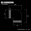 Barrow adapter 90°, dual rotary, internal threads G1/4, silver