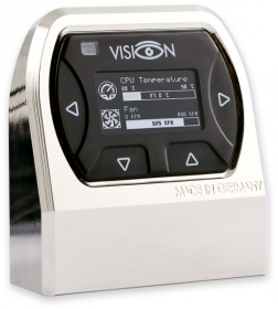 VISION Touch table top unit, glossy nickel plating, IR receiver and ambient temperature sensor