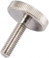 Knurled head screw M4 x 16 mm, nickel plated brass